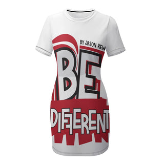 White Crew Neck Short Sleeve Dress