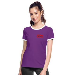 Women's Ringer T-Shirt - purple/white